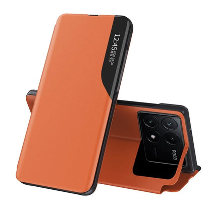For Xiaomi Poco F6 Pro 5G / Redmi K70 5G / K70 Pro 5G Leather Case Stand Phone Cover with View Window