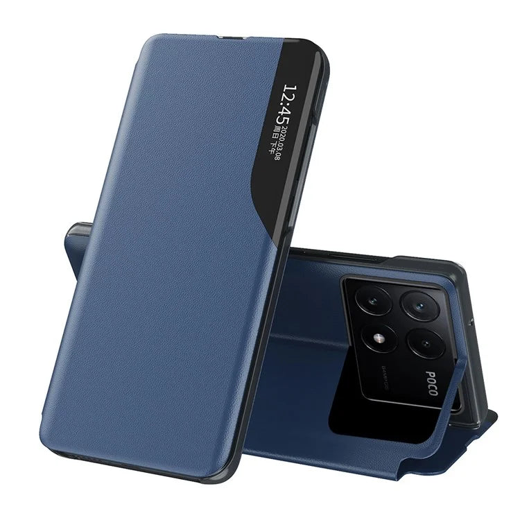 For Xiaomi Poco F6 Pro 5G / Redmi K70 5G / K70 Pro 5G Leather Case Stand Phone Cover with View Window