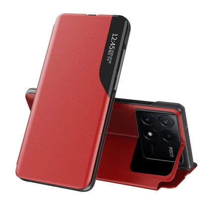 For Xiaomi Poco F6 Pro 5G / Redmi K70 5G / K70 Pro 5G Leather Case Stand Phone Cover with View Window
