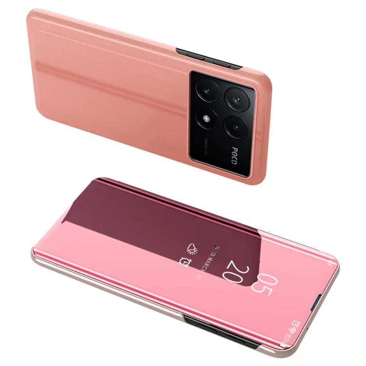 For Xiaomi Poco F6 Pro 5G / Redmi K70 5G / K70 Pro 5G Case Mirror Design Leather Phone Cover