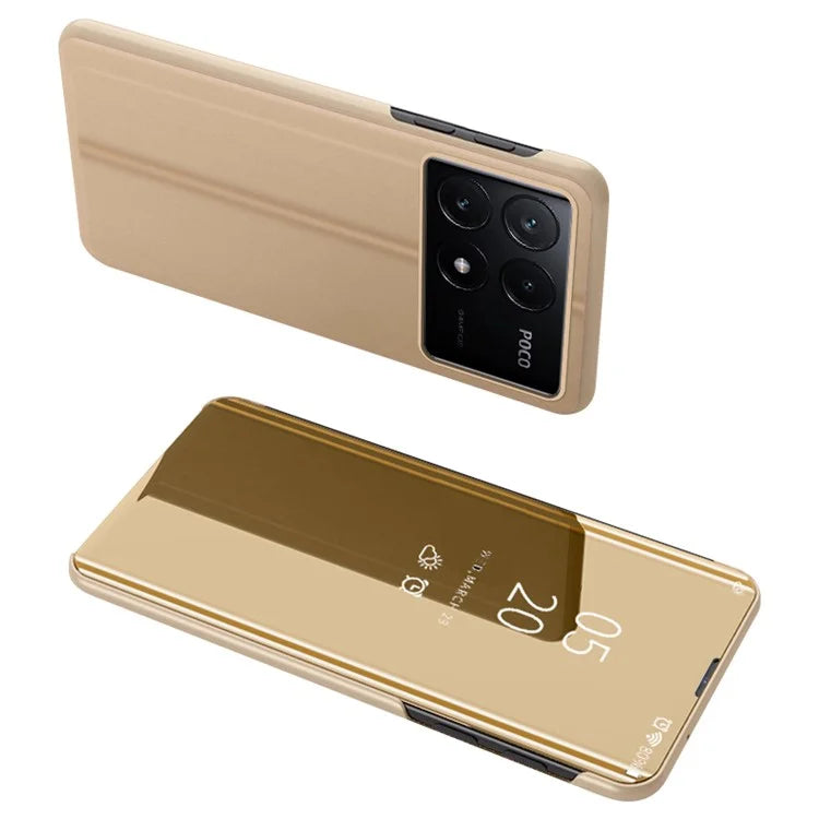 For Xiaomi Poco F6 Pro 5G / Redmi K70 5G / K70 Pro 5G Case Mirror Design Leather Phone Cover