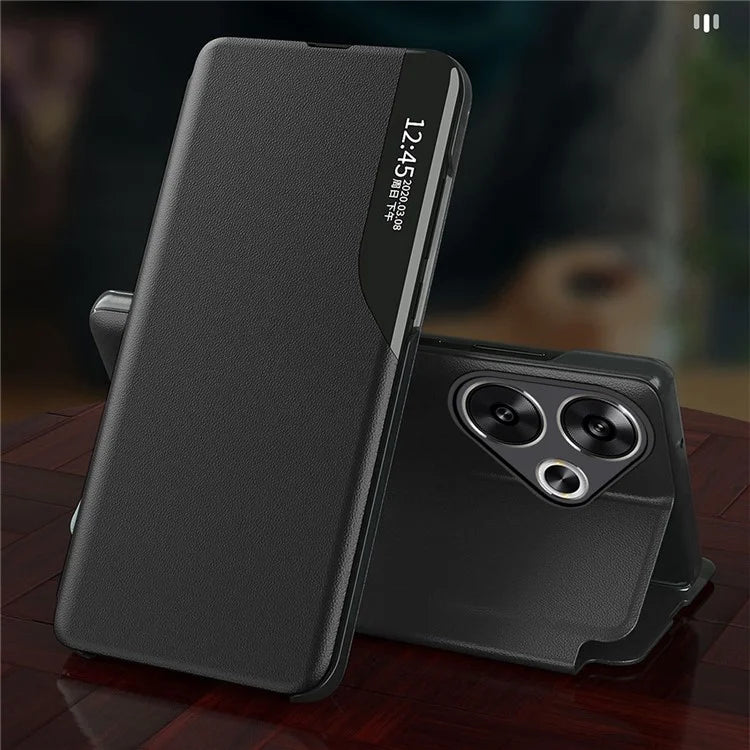 For Xiaomi Poco F6 5G / Redmi Turbo 3 5G Case Stand Leather Phone Cover with View Window