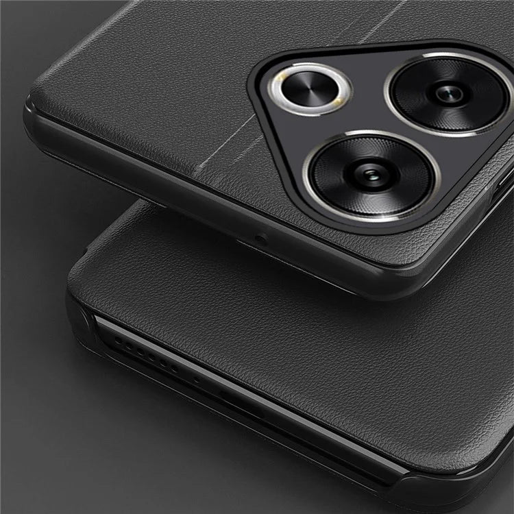For Xiaomi Poco F6 5G / Redmi Turbo 3 5G Case Stand Leather Phone Cover with View Window