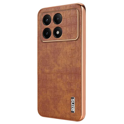 AZNS For Xiaomi Poco F6 Pro 5G / Redmi K70 5G / K70 Pro 5G Case PU Leather Back Cover Crocodile Texture Lens Protection