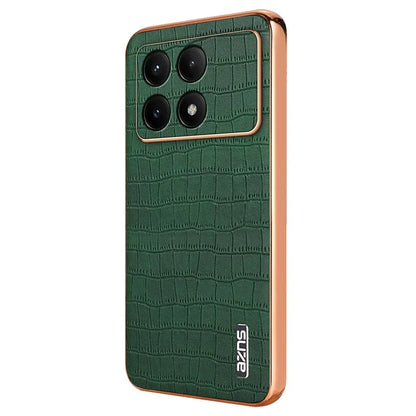 AZNS For Xiaomi Poco F6 Pro 5G / Redmi K70 5G / K70 Pro 5G Case PU Leather Back Cover Crocodile Texture Lens Protection