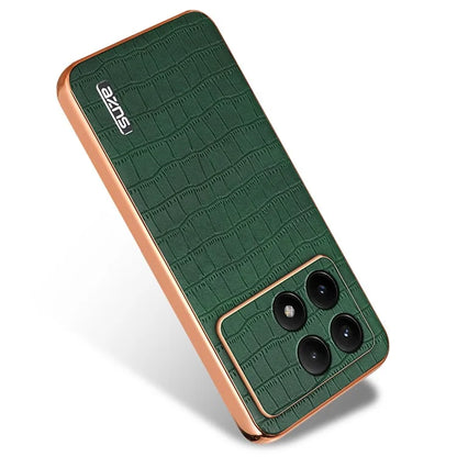 AZNS For Xiaomi Poco F6 Pro 5G / Redmi K70 5G / K70 Pro 5G Case PU Leather Back Cover Crocodile Texture Lens Protection