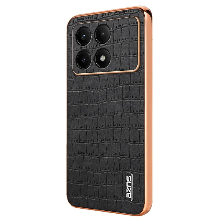 AZNS For Xiaomi Poco F6 Pro 5G / Redmi K70 5G / K70 Pro 5G Case PU Leather Back Cover Crocodile Texture Lens Protection