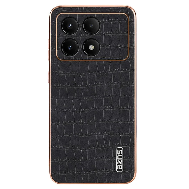 AZNS For Xiaomi Poco F6 Pro 5G / Redmi K70 5G / K70 Pro 5G Case PU Leather Back Cover Crocodile Texture Lens Protection