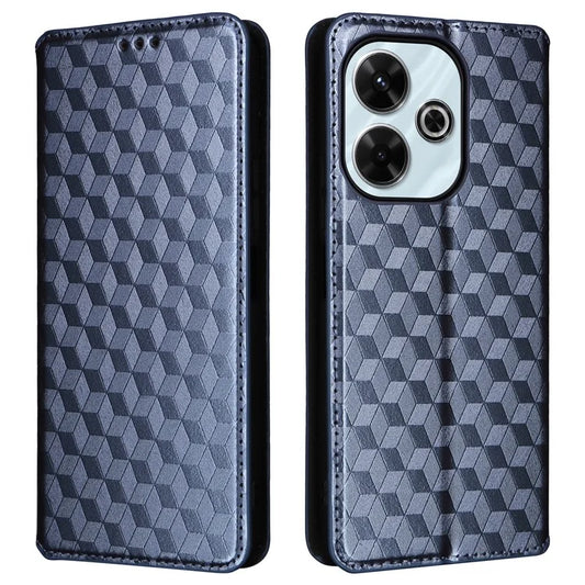 For Xiaomi Redmi 13 4G / Poco M6 4G / Redmi Note 13R 5G Case Magnetic Closure Rhombus Phone Cover