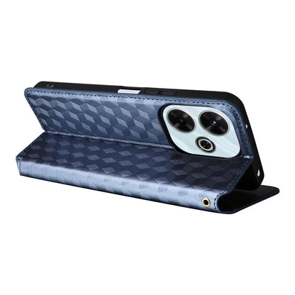 For Xiaomi Redmi 13 4G / Poco M6 4G / Redmi Note 13R 5G Case Magnetic Closure Rhombus Phone Cover
