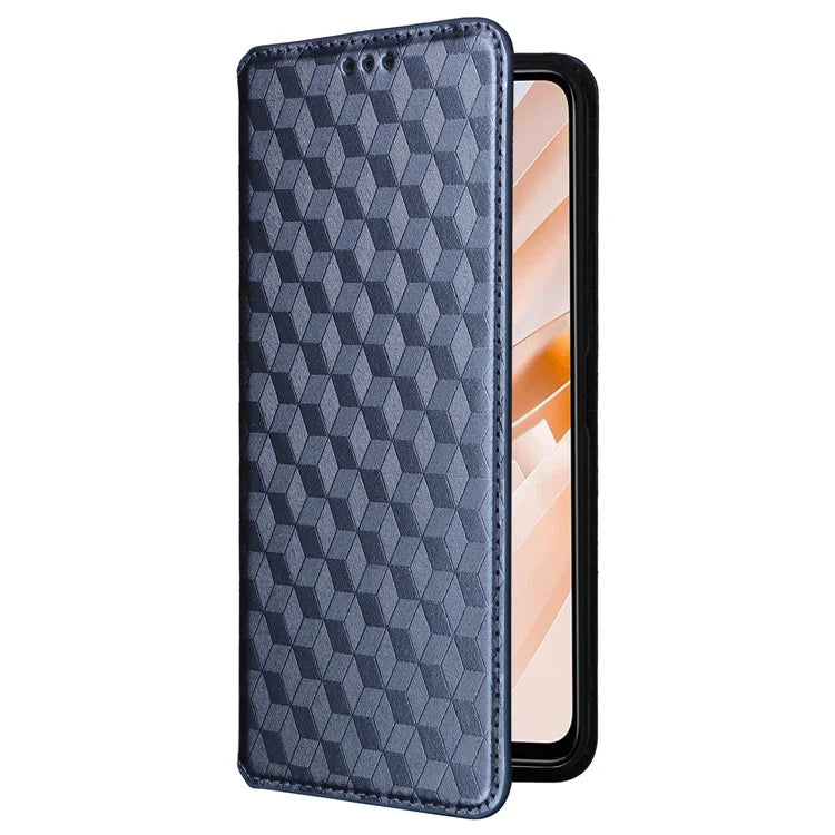 For Xiaomi Redmi 13 4G / Poco M6 4G / Redmi Note 13R 5G Case Magnetic Closure Rhombus Phone Cover