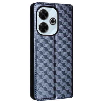 For Xiaomi Redmi 13 4G / Poco M6 4G / Redmi Note 13R 5G Case Magnetic Closure Rhombus Phone Cover