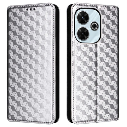For Xiaomi Redmi 13 4G / Poco M6 4G / Redmi Note 13R 5G Case Magnetic Closure Rhombus Phone Cover