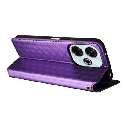 For Xiaomi Redmi 13 4G / Poco M6 4G / Redmi Note 13R 5G Case Magnetic Closure Rhombus Phone Cover