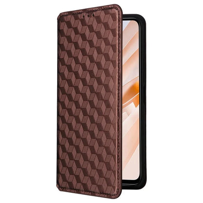 For Xiaomi Redmi 13 4G / Poco M6 4G / Redmi Note 13R 5G Case Magnetic Closure Rhombus Phone Cover