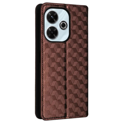 For Xiaomi Redmi 13 4G / Poco M6 4G / Redmi Note 13R 5G Case Magnetic Closure Rhombus Phone Cover