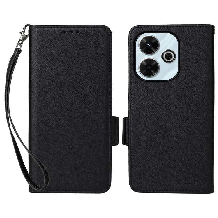For Xiaomi Redmi 13 4G / Note 13R 5G / Poco M6 4G Case Handbag Litchi Texture Leather Phone Cover