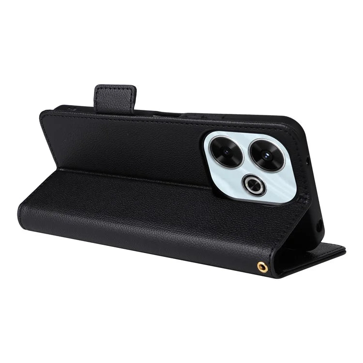 For Xiaomi Redmi 13 4G / Note 13R 5G / Poco M6 4G Case Handbag Litchi Texture Leather Phone Cover