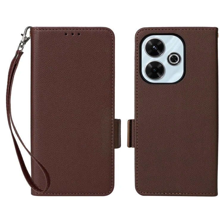 For Xiaomi Redmi 13 4G / Note 13R 5G / Poco M6 4G Case Handbag Litchi Texture Leather Phone Cover
