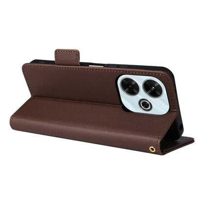 For Xiaomi Redmi 13 4G / Note 13R 5G / Poco M6 4G Case Handbag Litchi Texture Leather Phone Cover
