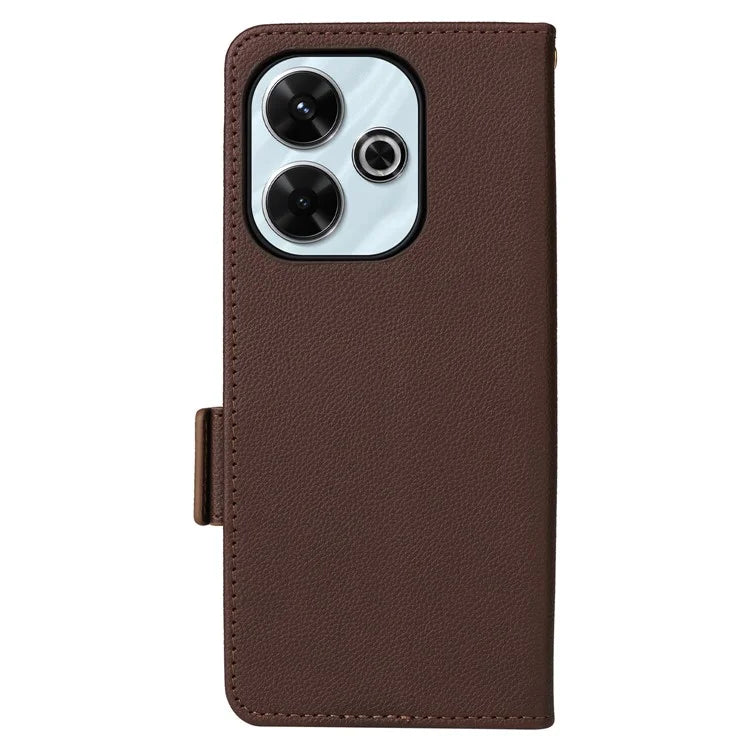 For Xiaomi Redmi 13 4G / Note 13R 5G / Poco M6 4G Case Handbag Litchi Texture Leather Phone Cover