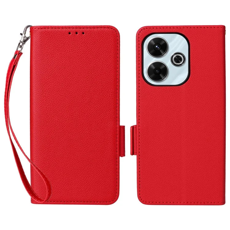 For Xiaomi Redmi 13 4G / Note 13R 5G / Poco M6 4G Case Handbag Litchi Texture Leather Phone Cover
