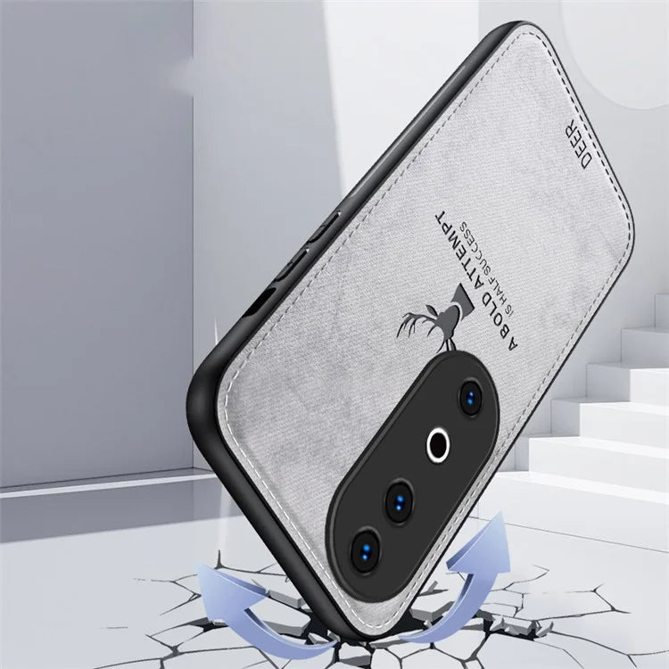 For vivo S19  5G Case  Leather Cloth Texture Phone Back Cover Deer Pattern