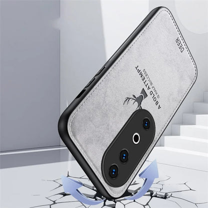 For vivo S19  5G Case  Leather Cloth Texture Phone Back Cover Deer Pattern