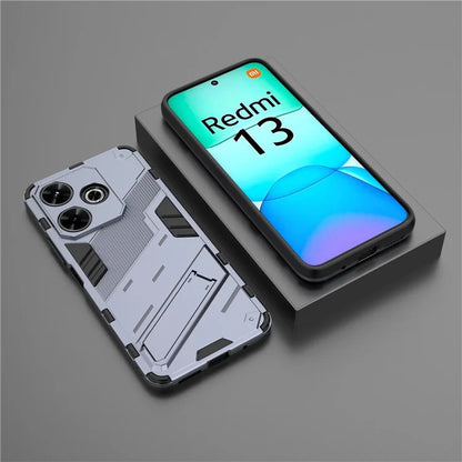 For Xiaomi Redmi 13 4G Case PC+TPU Shockproof Protective Phone Cover with Kickstand