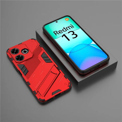 For Xiaomi Redmi 13 4G Case PC+TPU Shockproof Protective Phone Cover with Kickstand