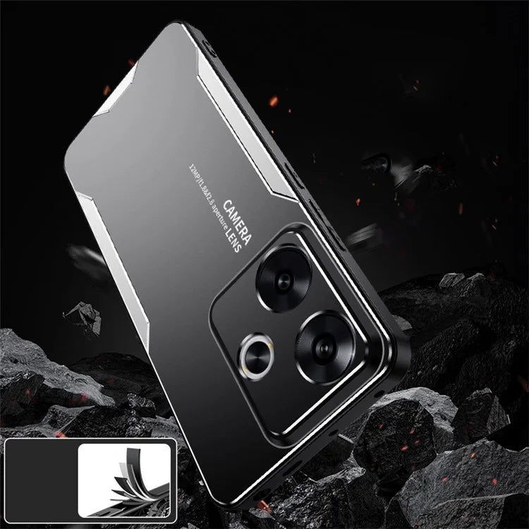 For Xiaomi Redmi Note 13R 5G Case Anti-Drop Aluminium Alloy Hybrid Phone Cover