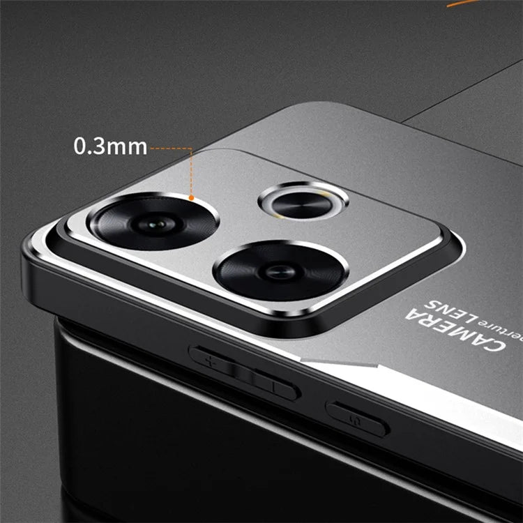 For Xiaomi Redmi Note 13R 5G Case Anti-Drop Aluminium Alloy Hybrid Phone Cover
