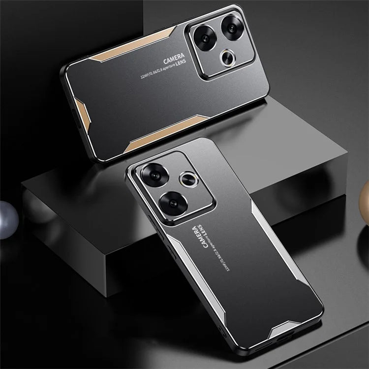 For Xiaomi Redmi Note 13R 5G Case Anti-Drop Aluminium Alloy Hybrid Phone Cover