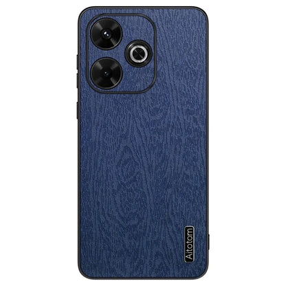 For Xiaomi Redmi Note 13R 5G Leather+PC+TPU  Wood Grain Phone Cover
