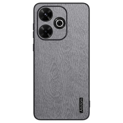 For Xiaomi Redmi Note 13R 5G Leather+PC+TPU  Wood Grain Phone Cover