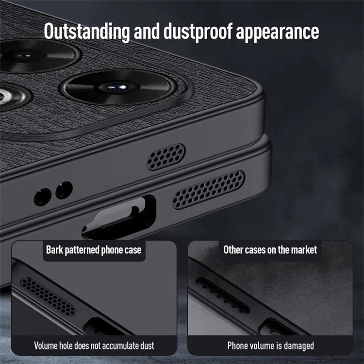 For Xiaomi Redmi 13 4G Case Wood Texture Leather+PC+TPU Hybrid Phone Cover