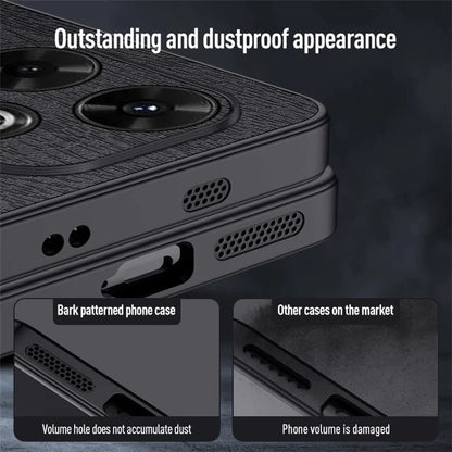 For Xiaomi Redmi 13 4G Case Wood Texture Leather+PC+TPU Hybrid Phone Cover