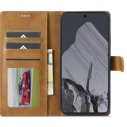 LC.IMEEKE For Google Pixel 9 Pro XL Case Calf Texture PU Leather Flip Phone Cover
