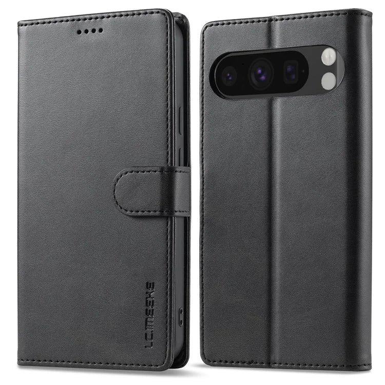 LC.IMEEKE For Google Pixel 9 Pro XL Case Calf Texture PU Leather Flip Phone Cover