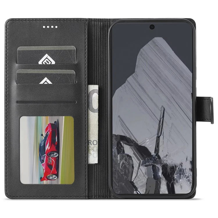 LC.IMEEKE For Google Pixel 9 Pro XL Case Calf Texture PU Leather Flip Phone Cover