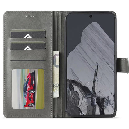 LC.IMEEKE For Google Pixel 9 Pro XL Case Calf Texture PU Leather Flip Phone Cover