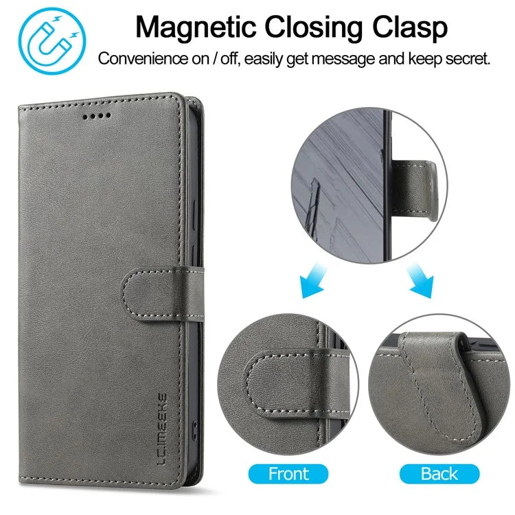 LC.IMEEKE For Google Pixel 9 Pro XL Case Calf Texture PU Leather Flip Phone Cover