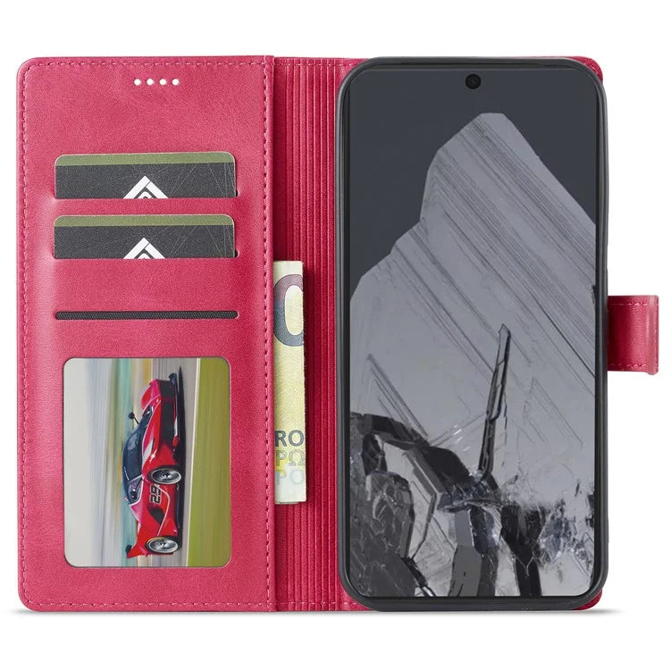 LC.IMEEKE For Google Pixel 9 Pro XL Case Calf Texture PU Leather Flip Phone Cover