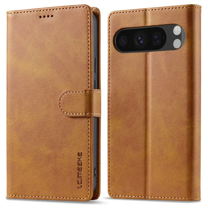 LC.IMEEKE For Google Pixel 9 Pro / Pixel 9 Case Shockproof Wallet PU Leather Phone Cover Calf Texture