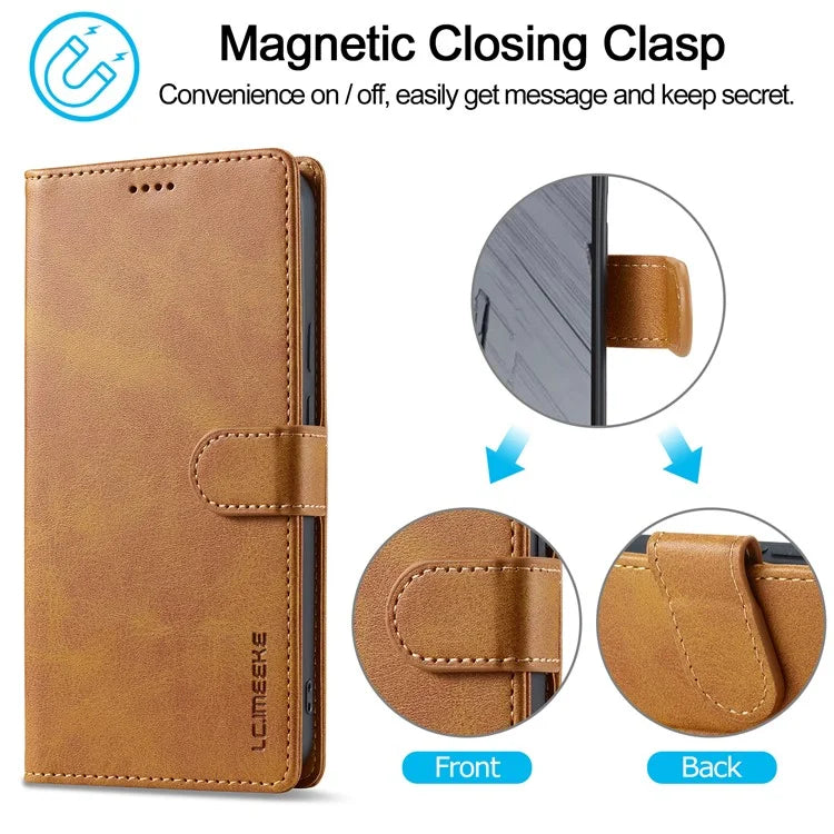 LC.IMEEKE For Google Pixel 9 Pro / Pixel 9 Case Shockproof Wallet PU Leather Phone Cover Calf Texture