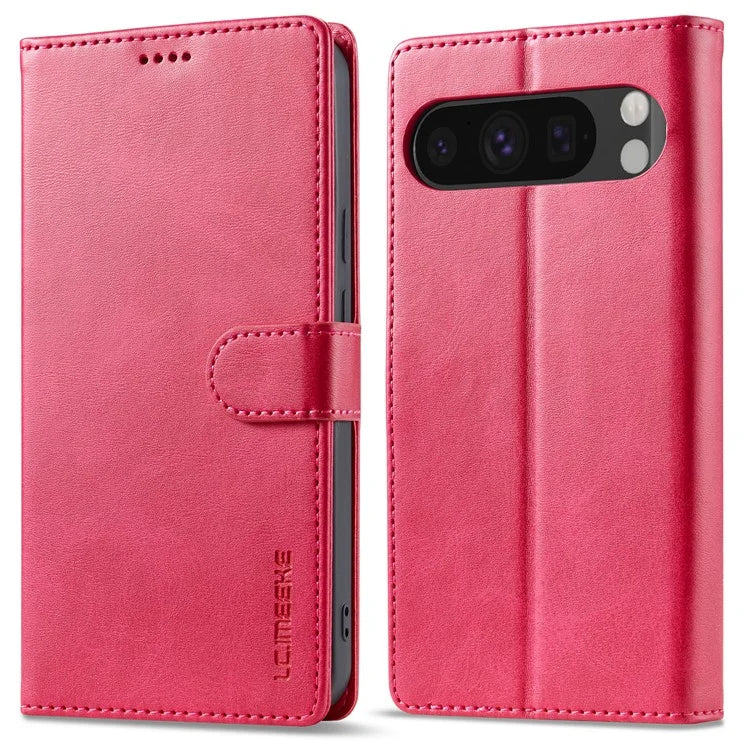 LC.IMEEKE For Google Pixel 9 Pro / Pixel 9 Case Shockproof Wallet PU Leather Phone Cover Calf Texture