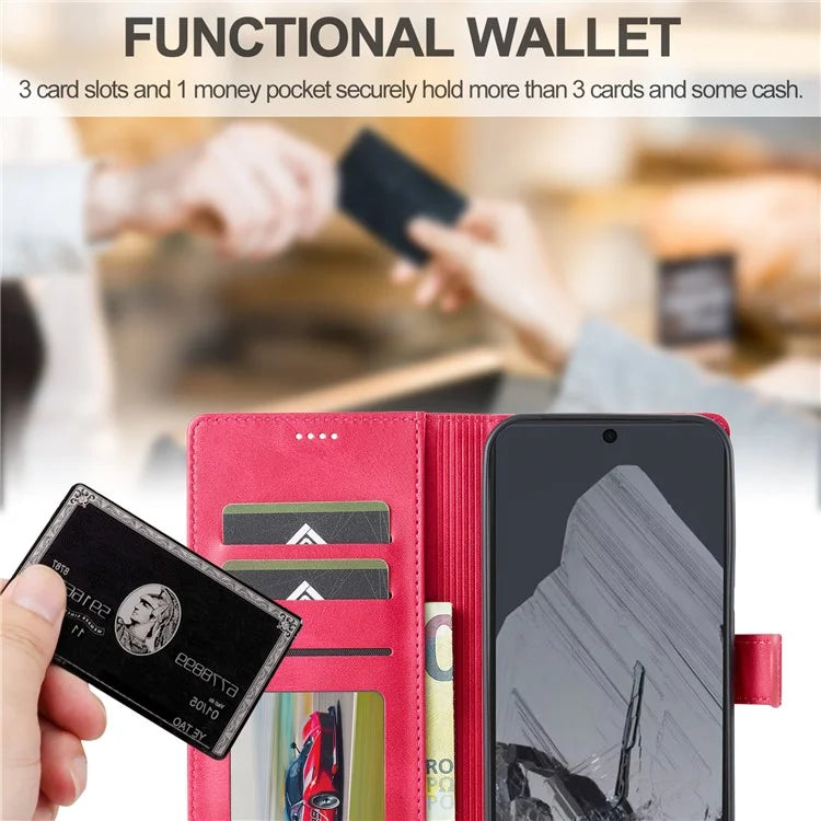 LC.IMEEKE For Google Pixel 9 Pro / Pixel 9 Case Shockproof Wallet PU Leather Phone Cover Calf Texture