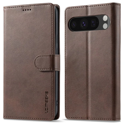 LC.IMEEKE For Google Pixel 9 Pro / Pixel 9 Case Shockproof Wallet PU Leather Phone Cover Calf Texture
