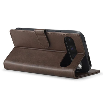 LC.IMEEKE For Google Pixel 9 Pro / Pixel 9 Case Shockproof Wallet PU Leather Phone Cover Calf Texture