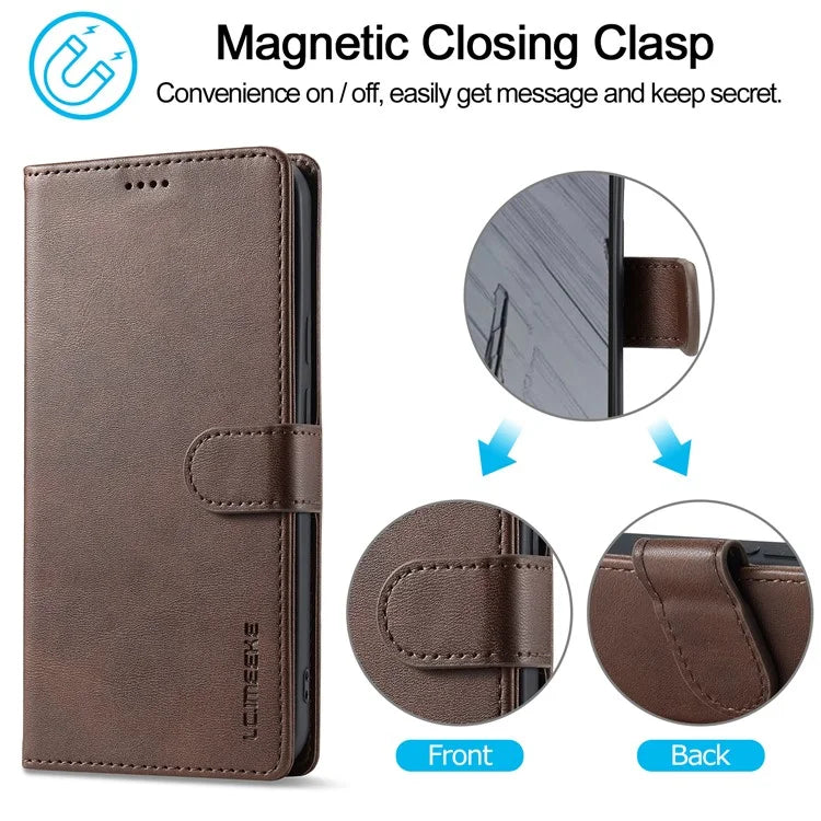 LC.IMEEKE For Google Pixel 9 Pro / Pixel 9 Case Shockproof Wallet PU Leather Phone Cover Calf Texture